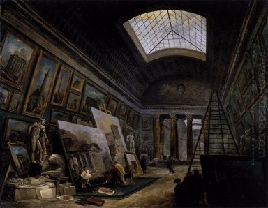 Immaginario Vista del Grande Galerie del Louvre