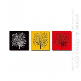 Hand-Dicat Lukisan Abstrak Oil - Set 3