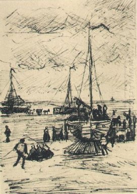 Stranden och båtar 1882
