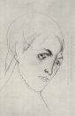 Skizze einer Frau den Kopf, um das Bild der Mutter 1911