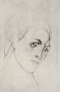 Schizzo Di Una Donna S Head To The Picture Madre 1911