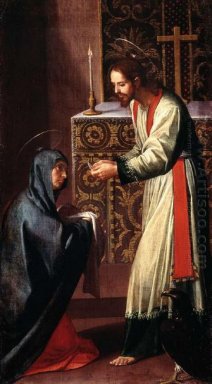 São João Evangelista dar a comunhão à Virgem