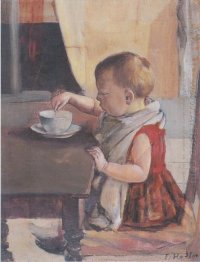Criança By The Table 1889