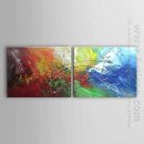 Hand-painted Abstract Oil Painting - Set of 2