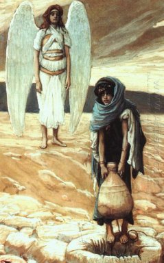 Agar y el ángel en el desierto 1900
