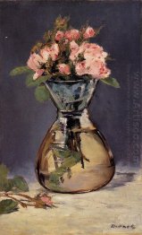 moss roses in a vase 1882