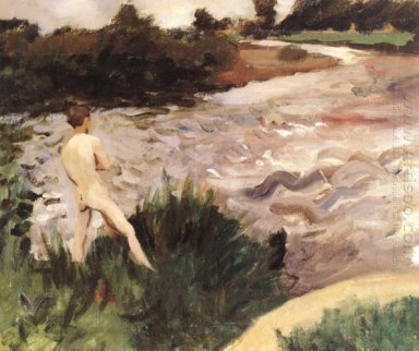 Gloomy Landscape with Bather