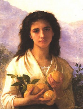 Девушка держит Лимоны 1899