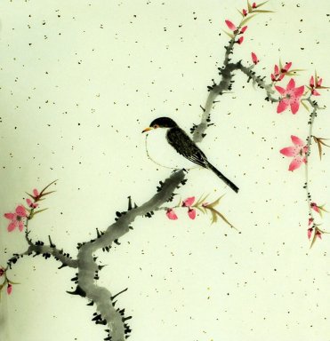 Oiseaux et fleurs - Peinture chinoise