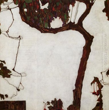 Baum im Herbst mit Fuchsien 1909