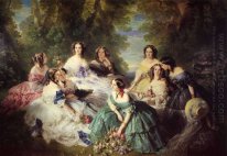Keizerin Eugenie Omringd door haar Dames In Waiting 1855