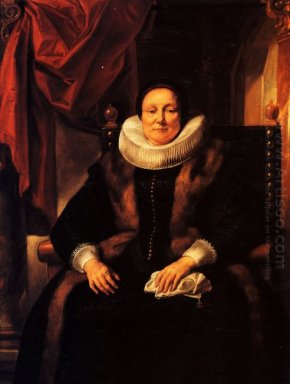 Porträt einer Dame sitzt auf einem Stuhl