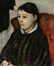 Madame Cezanne in einem gestreiften Rob