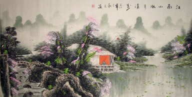 Montagne, prune fleur - peinture chinoise