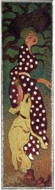 Kvinna i en Polka Dot Dress 1898