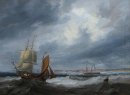 Scheepvaart off Seaham door John Wilson Carmichael