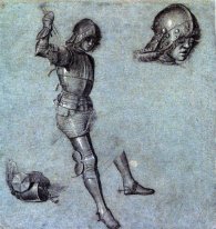 Tiga Studi Of A Cavalier Di Armor