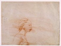 Busto femenino de perfil a la derecha