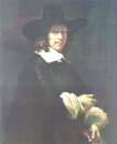 Portrait Of A Gentleman Dengan Hat Tinggi Dan Sarung Tangan 1660