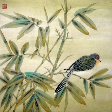 Bamboo & pássaros - pintura chinesa