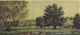 Landscape Dengan Pohon Ek Dan Willow