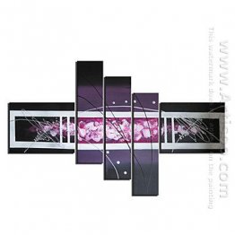 Hand-Dicat Lukisan Abstrak Oil - Set Dari 5