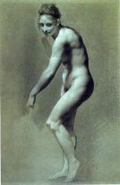 Dibujo De Desnudo femenino con carbón y tiza 1800 2