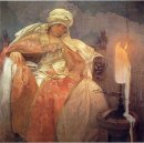 mujer con una vela encendida 1933