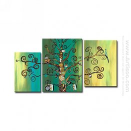 Hand-Dicat Lukisan Abstrak Oil - Set 3