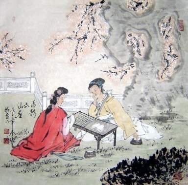 Mooie Dame - Chinees schilderij