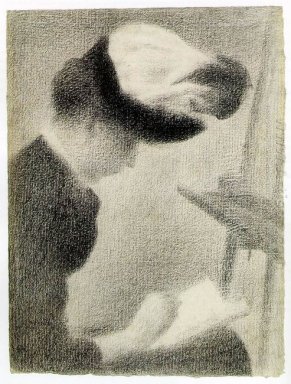 Kvinna Sittande Genom ett staffli 1888