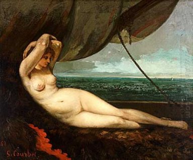 Nude Reclining By The Sea