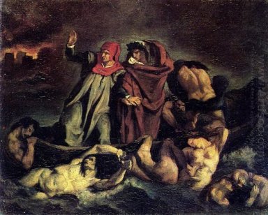 la Barque de Dante copie après Delacroix 1854