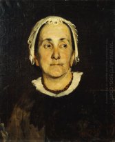 Retrato da senhora vestindo boné branco