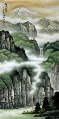 Bergen, water - Chinees schilderij