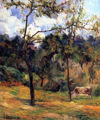 Normandische landschap koe in een weiland 1884