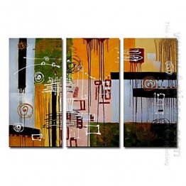 Hand-painted Abstract Oil Painting - Set of 3