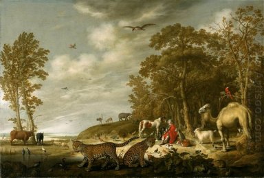 Orpheus mit Tieren in einer Landschaft