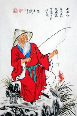 Pêcheur - Peinture chinoise