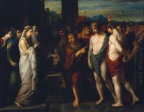 Pilade e Oreste portato come vittime prima di Ifigenia