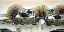 Haus, Fluss - Chinesische Malerei