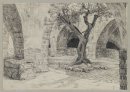 Fora do edifício do convento armênio de Jerusalém Ilustração