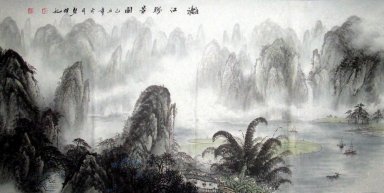 Berg, vatten - kinesisk målning