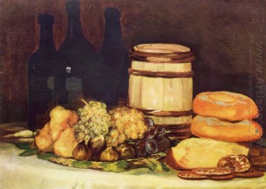 Still Life With Fruit Bottles Breads 1826