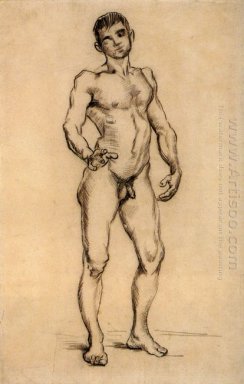 Standing Male Nude visto di fronte 1