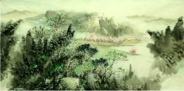 Landscape Dengan River - Lukisan Cina