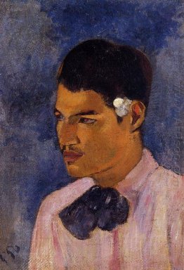 hombre joven con una flor detrás de la oreja 1891