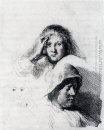 Lembar Of Sketches Dengan Portrait Of Saskia