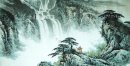 Paisaje con cascada - la pintura china