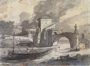 Uitzicht op de Tiber en Castel St Angelo 1776